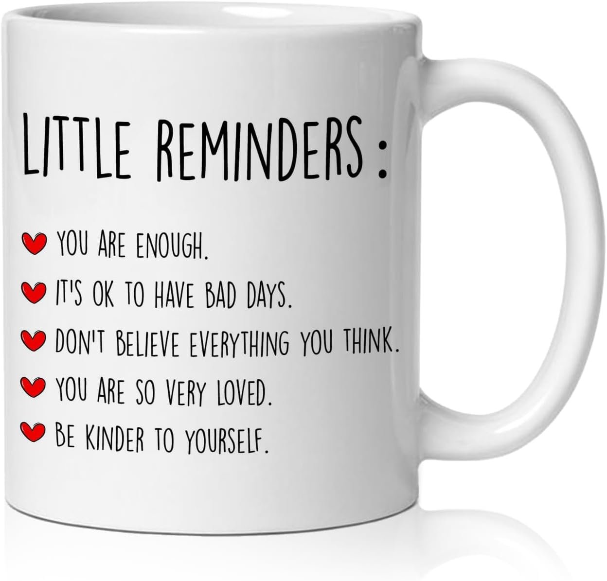 Little Reminders Inspirational Coffee Mug, Positive Affirmation Gifts for Women Men, Motivational Mental Health Ceramic Coffee Tea Cup Mug 11oz
