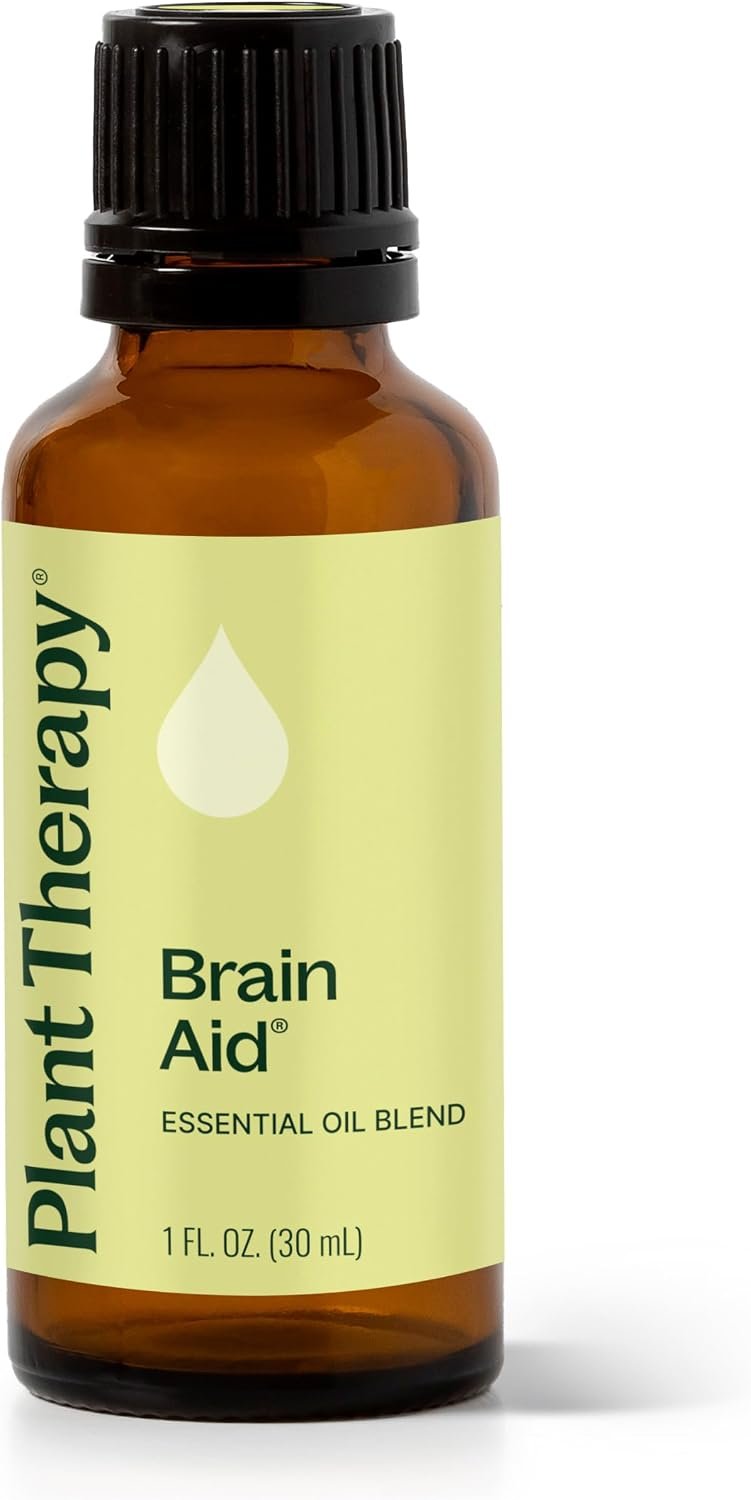 Plant Therapy Brain Aid Essential Oil Blend 30 mL (1 oz), 100% Pure & Undiluted, Aromatherapy for Focus, Concentration & Mental Clarity