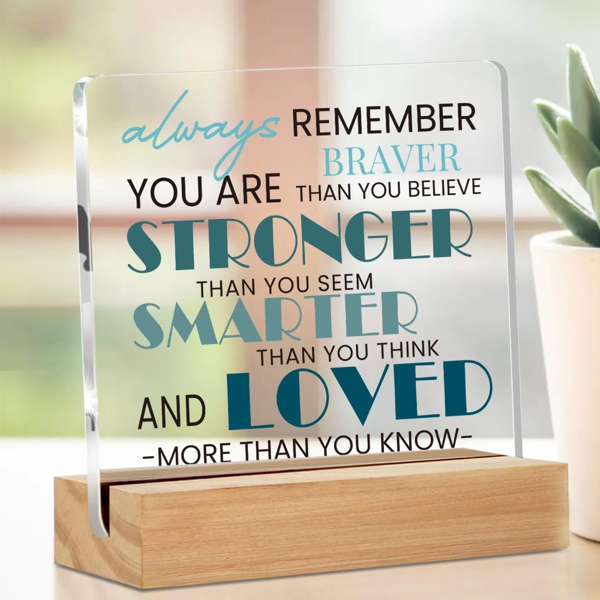 Motivational Reminder Quotes Desk Decor Acrylic Sign, Inspirational Gifts for Women Men Coworkers Friends, Positive Desk Accessories Shelf Decor Aesthetic Tabletop Cubicle Shelf