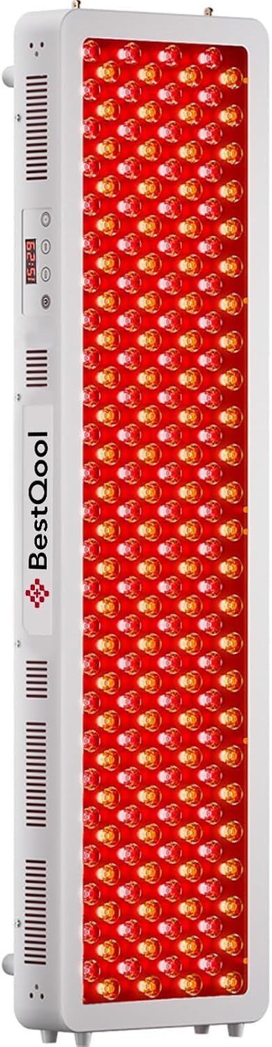 BestQool Red Light Therapy Panel for Body, Face. 4 Wavelengths Elite Grade Full Body Near Infrared Therapy Device Dual Chip 200 LEDs, High Power Red Light Lamp at Home.