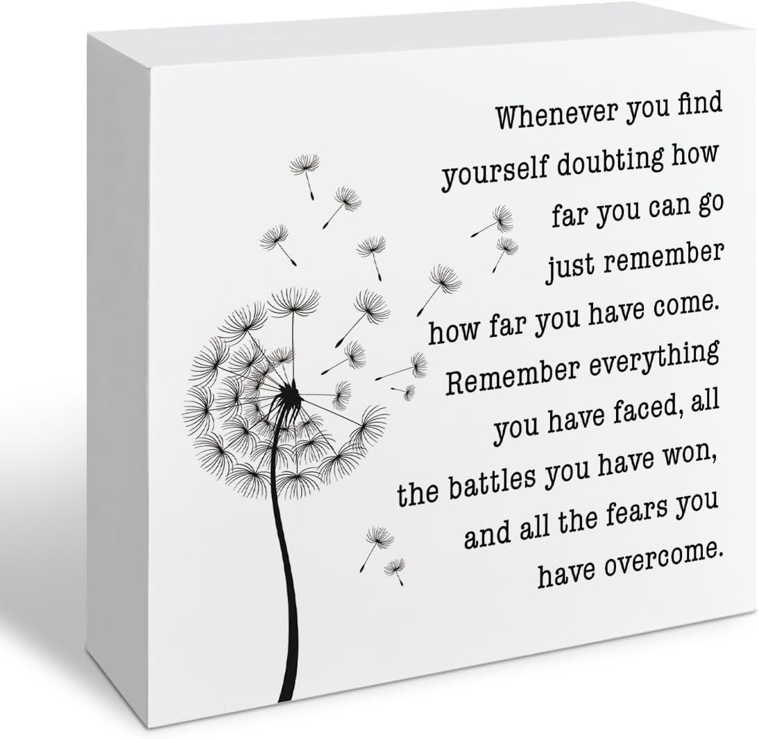 Inspirational Quote Wooden Box Sign, Inspirational Quotes Gifts, Whenever You Find Yourself… Wood Plaques Desk Décor, Motivational Box Wood Sign, Graduation Decor Gift, Therapist Gifts