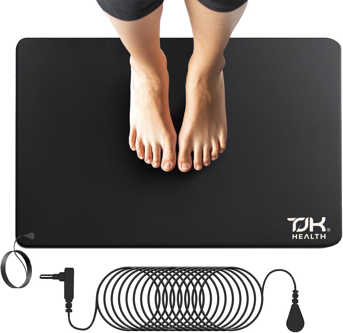 Grounding Mat for Feet – Earthing Pad Kit Earth Ground Therapy for Improved Sleep Better Sleeping Reduced Pain – Earth Grounded Mouse Pads Health Wellness Mats for Bed Desk Chair Yoga