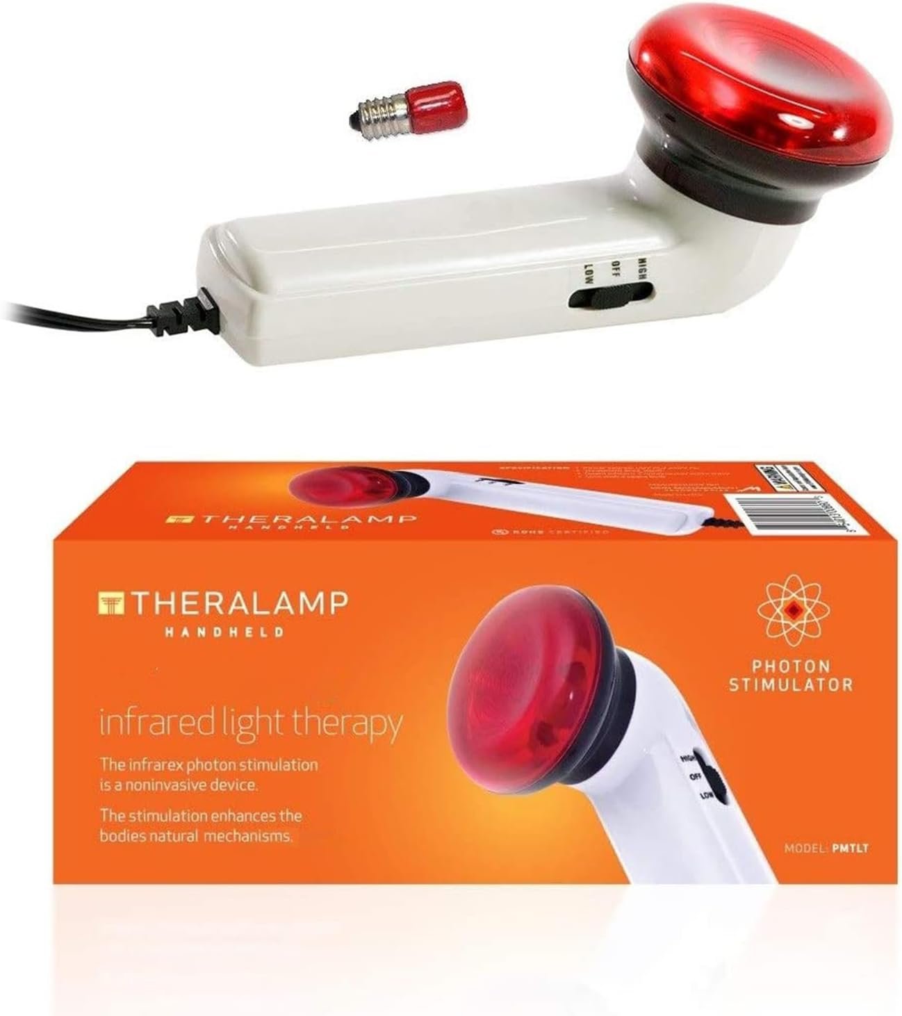 M PAIN MANAGEMENT TECHNOLOGIES Red Light Therapy Infrared Heating Wand by Theralamp – Handheld Heat Lamp Includes Replacement Bulb