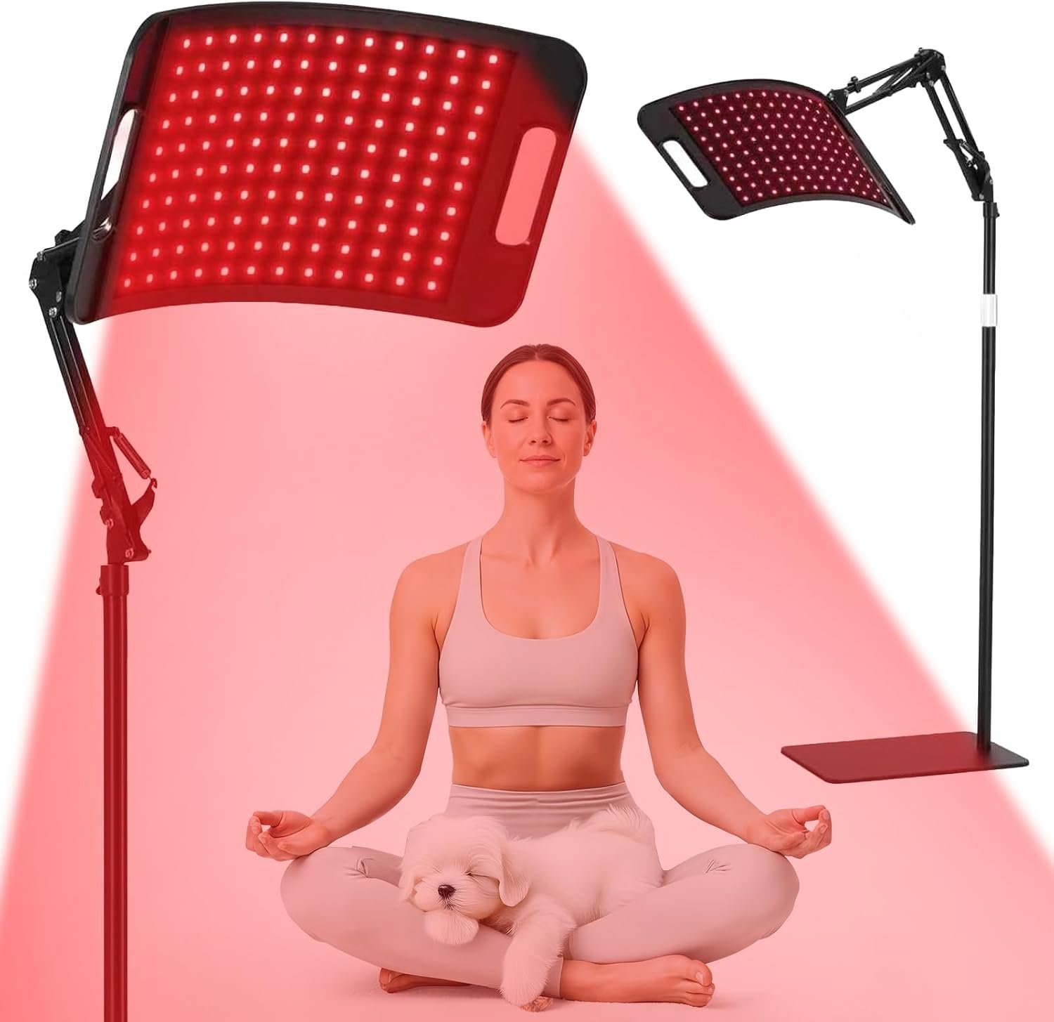 Red Light Therapy for Face Body 120LEDs 3 in 1 Infrared Light Therapy Lamp with Stand – Adjustable Head for Home Use