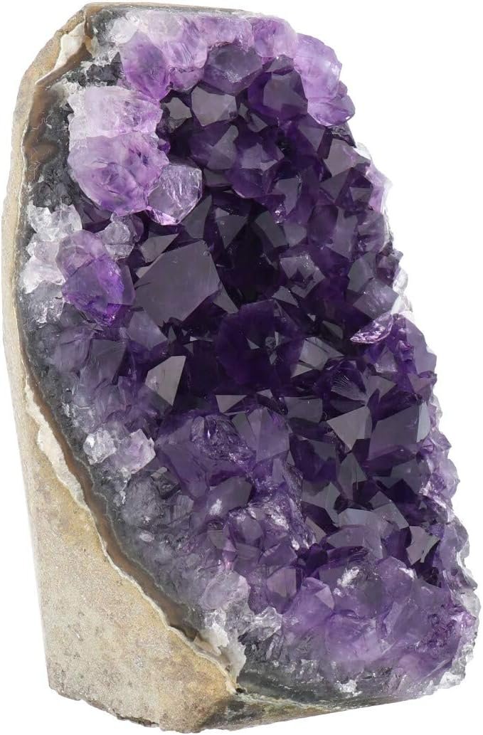 DEEP PURPLE PROJECT Amethyst Crystal Geode Spiritual Healing Rocks Cluster Quartz Stone (250 grams or less, Amethyst Purple)