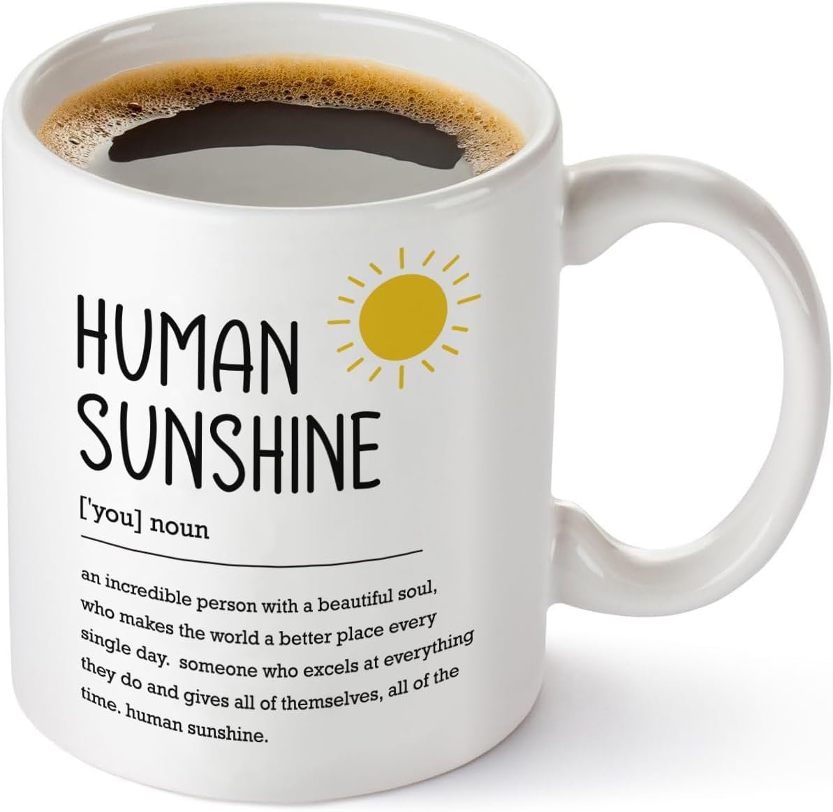 Human Sunshine Motivational Coffee Mug Gift for Women Men, Employee Appreciation Gift, Coworker Leader Teacher Coach Mentor, Definition Coffee Mug Gifts, 11oz White Ceramic Cup