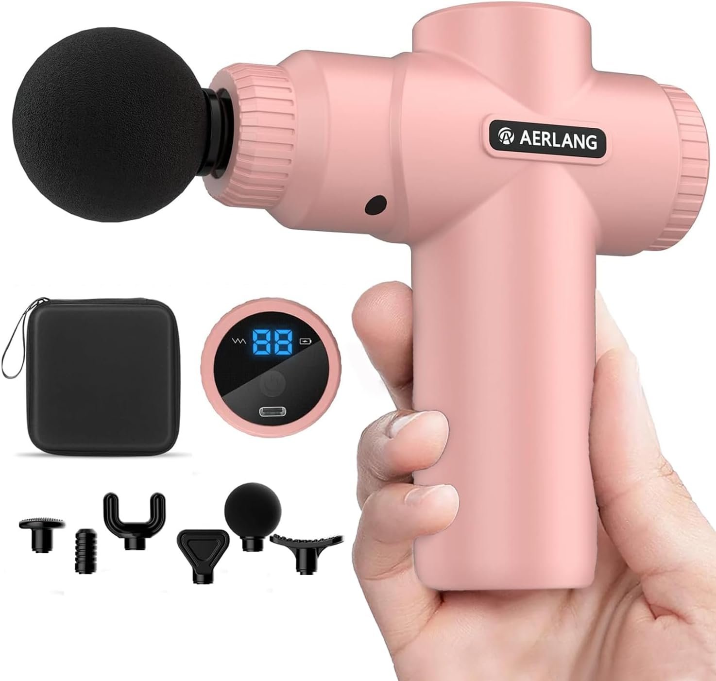 AERLANG Mini Massage Gun Deep Tissue, Pink Birthday Day Gift for Her | Muscle Deep Tissue Massage Gun Handheld Percussion Massage Gun Portable Quiet, Valentines Day Gifts Christmas Gift for Mom