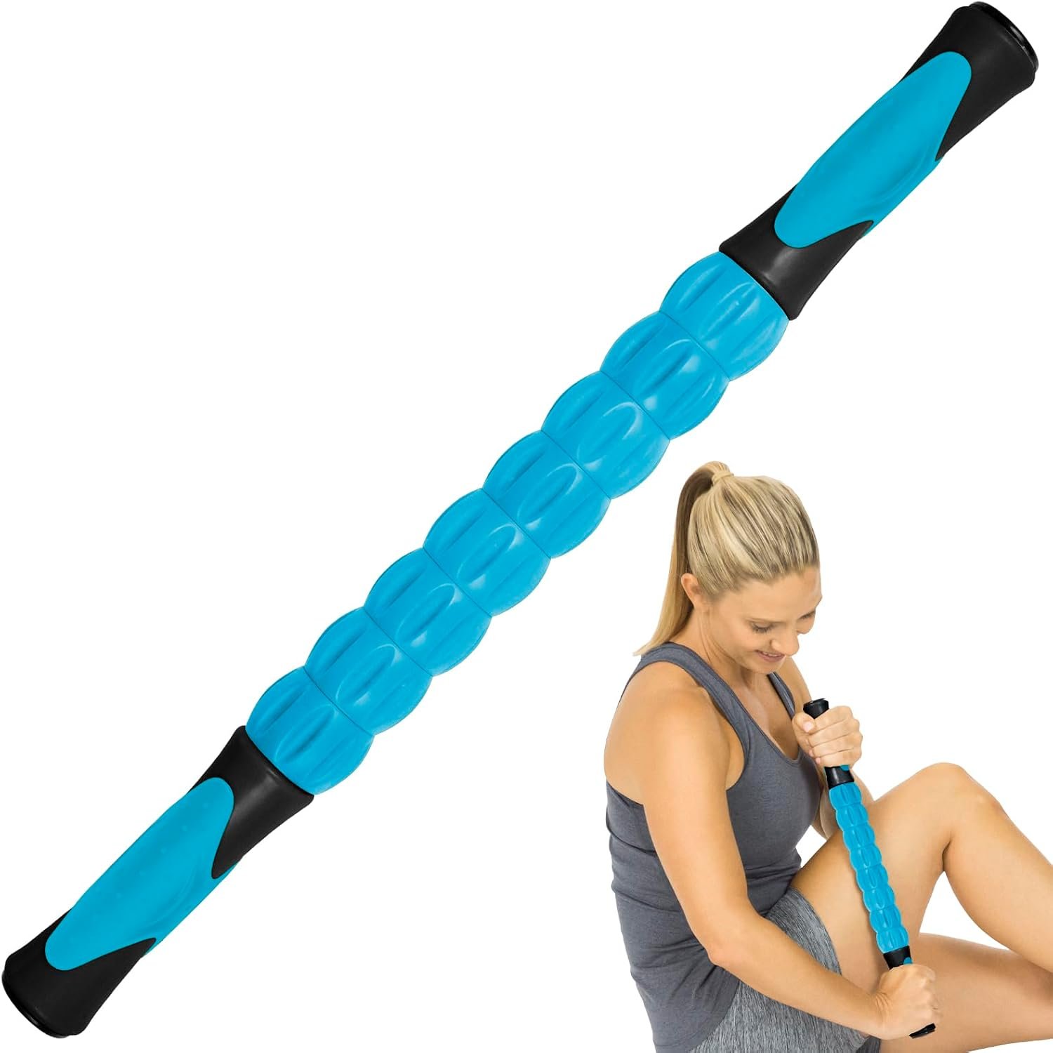 Vive Massage Stick Roller for Muscle, Back, Legs – Deep Tissue Body Fascia Massager for Hamstring, Calf, Neck Pain, Trigger Point, Exercise -Rolling Relief Tool for Physical Therapy, Recovery