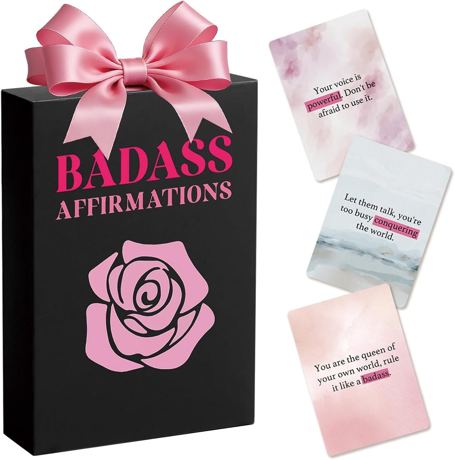 Badass Affirmation Cards for Women – 56 Motivational Self Care Cards, Encouragement Gift for Friend Sister Daughter, Mother’s Day Gift, Class of 2026 Graduation Gift, Inspirational Gift for Her