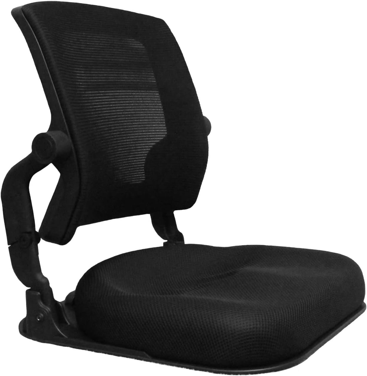 Patented Floor Chair with Back Support – Foldable Orthopedic Floor Chair for Adults/Children – Japanese Legless Seat for Meditation, TV, Pelvic Adjustment – Recliner with Back Support (Black)