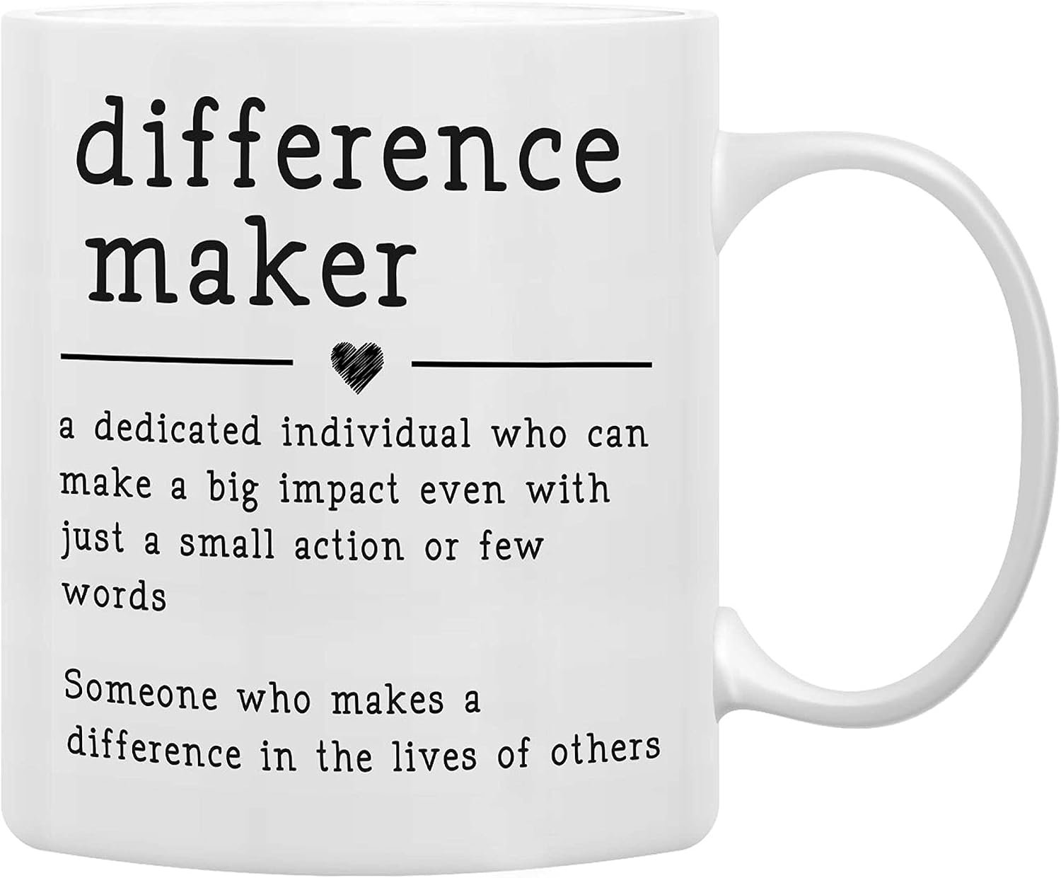 QASHWEY Difference Maker Definition Coffee Mugs – Mentor & Teacher Appreciation Gift, Best Friend Gift – Inspirational Affirmation Mugs, Double Side Printed Ceramic 11 Ounce