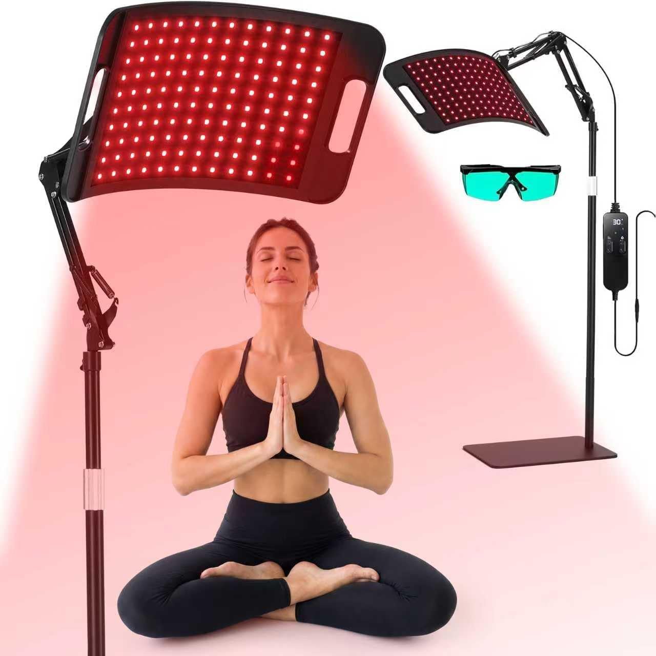 Red Light Therapy for Body face-660nm 850nm Infrared lamp Therapy Larger Panel 3 in 1 Led Bead red Light with Stand for Home Use,Gift idea for Mom Women Wife Sister Girlfriend