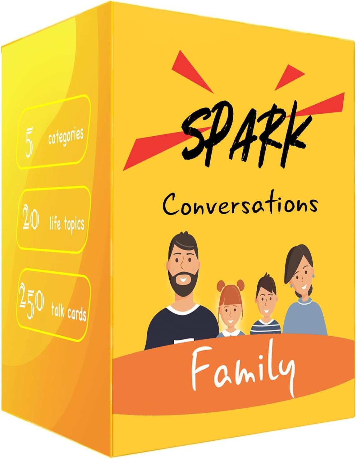 250 Conversation Cards – Spark Fun & Deep Talks – Family Chat Pack for Adults, Teens, Kids