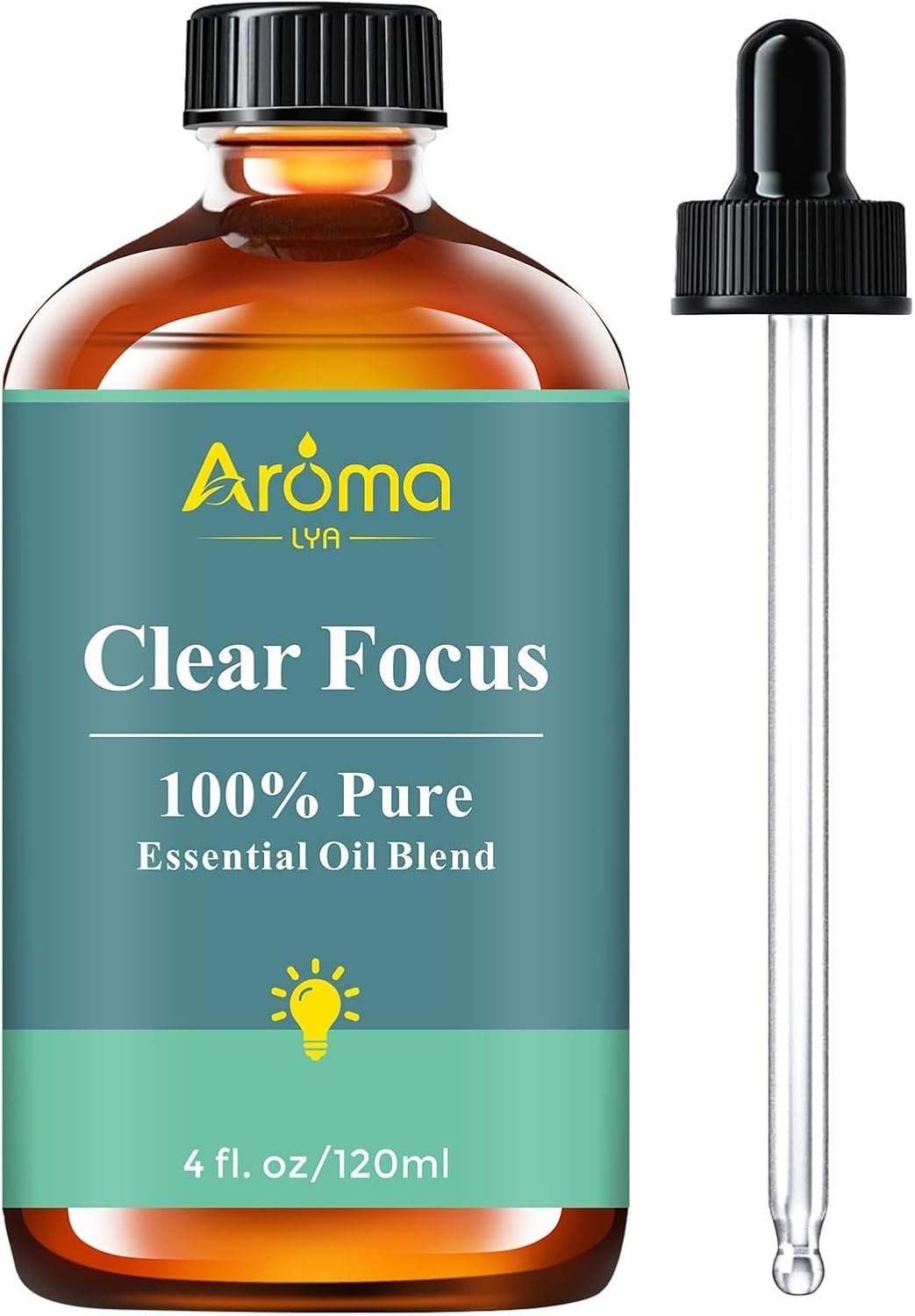Clear Focus — A 100% Pure Essential Oil Blend, Cool-Citrus Herbal Blend | Keeps The Mood Alert and Focused, Fresh—Never Tense