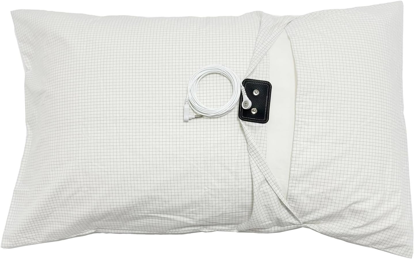 Grounding Pillowcase Upgraded 20% Silver Fiber 80% Organic Cotton, Conductive Grounded Bed Pillow Cover for Better Sleep Relieve Anxiety, King 20×36 Inch, White