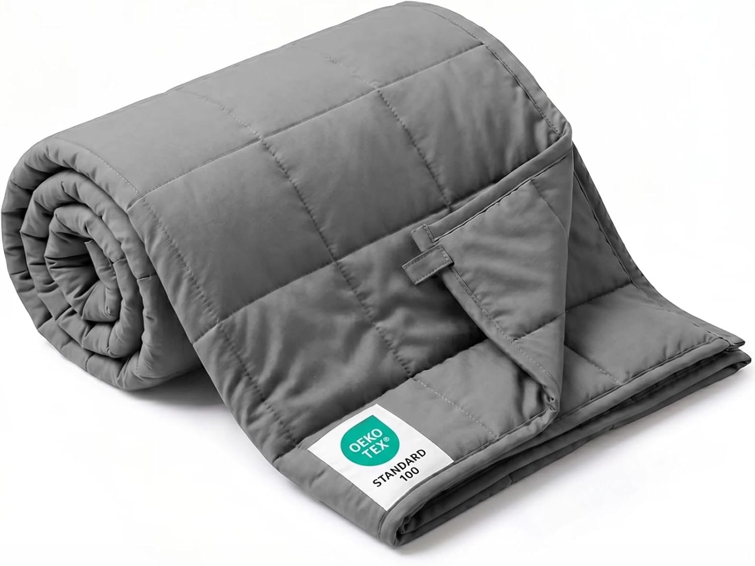 Smart Queen Weighted Blanket for Adults (15 lbs, 48” x 72”, Twin Size) Breathable Heavy Throw Blanket for 120-160 lbs, Soft Thick Blankets with Cooling Glass Beads, All Season, Machine Washable, Grey