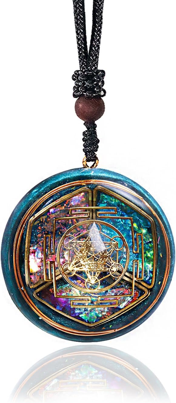 Da Piao Liang Sacred Geometry Orgone Pendant Necklace with Metatron’s Cube & Mandala Design – SBB Copper Wire Energy Amulet, Black Adjustable 26-Inch Cord Chain for Spiritual Healing | Sacred Geometry Design, Metatron’s Cube , Mandala, Adjustable Cord Chain, Spiritual Healing