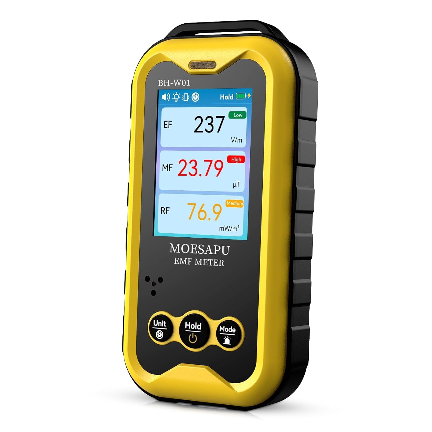 EMF Meter, 3-in-1 Electromagnetic Radiation Detector, Emf Reader for EF MF RF Field, Electric Magnetic Radio Frequency Detector, Portable Rechargeable Battery Reader for Microwave Ghost Hunting