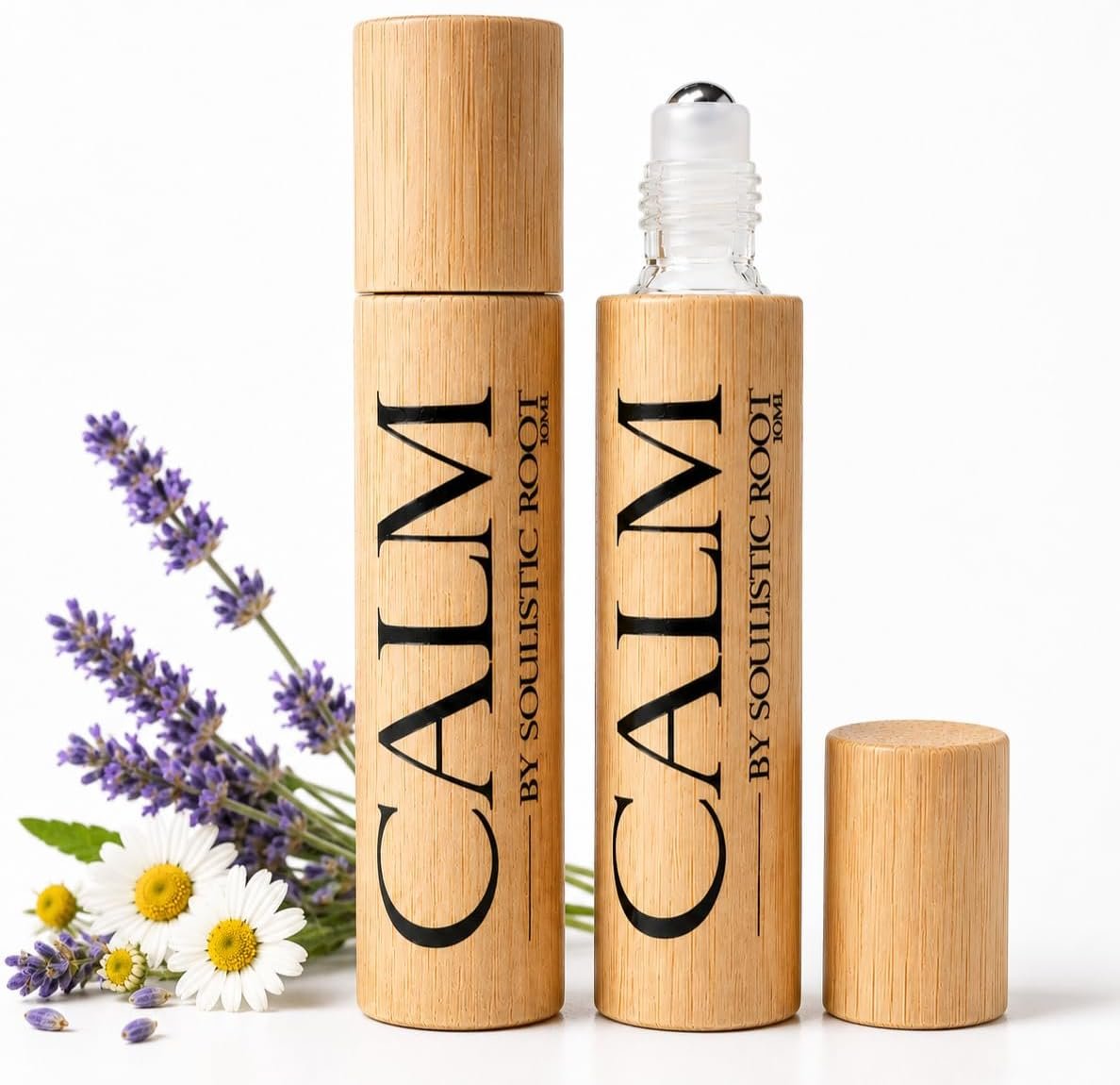Soulistic Root Calm Essential Oil Roller, Calm Essential Oil Roll On Blend, 10ml Glass Roller- Stress Relief, Essential Oil Blends, Aromatherapy Self Care Products for Women