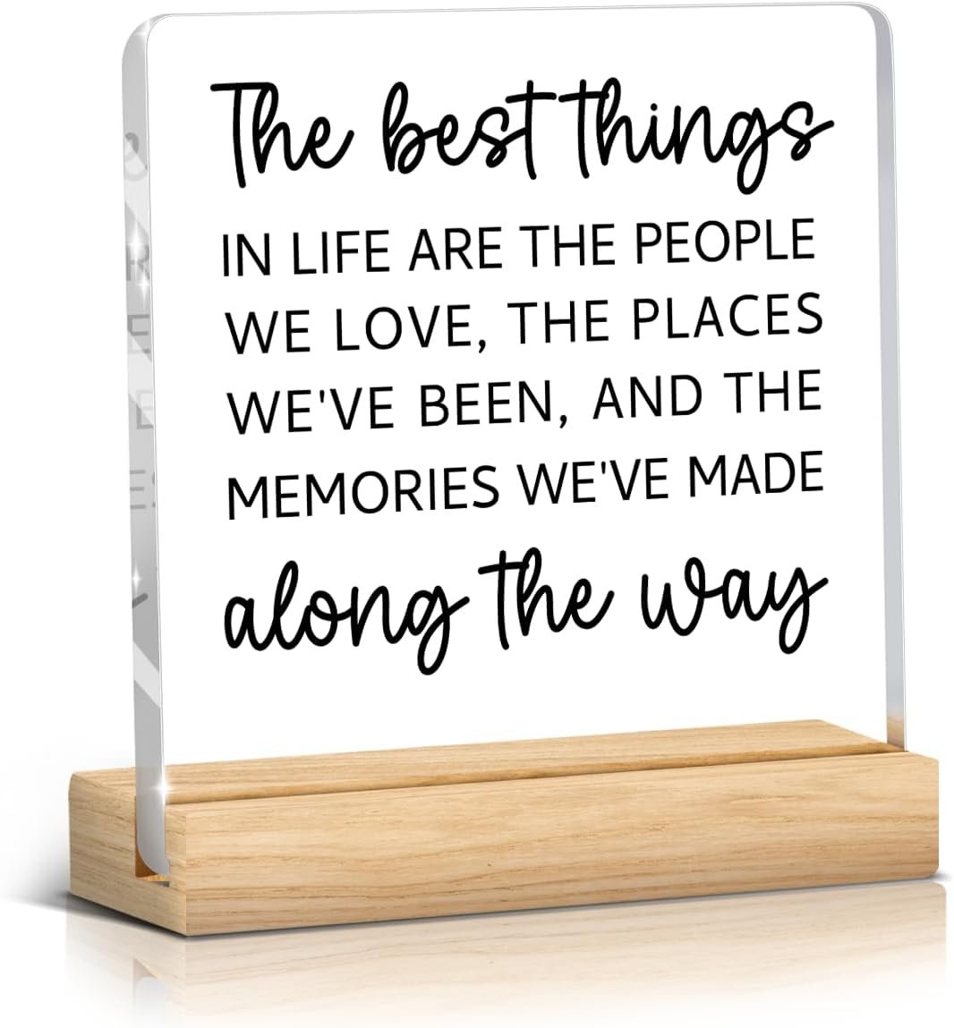 Inspirational Acrylic Gifts, Motivational Desk Decor, Inspirational quote Acrylic Sign for Bedroom Office Desk Decor – The Best Things in Life