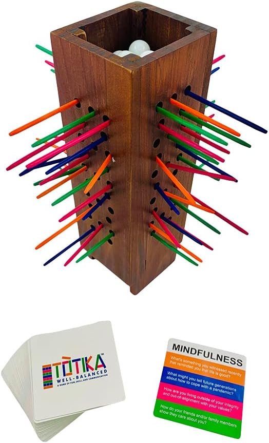 YEHUA! TOTIKA Mindfulness Cards and PLUNKTIKA | Suspenseful marble plunk game to spark conversations about mindfulness