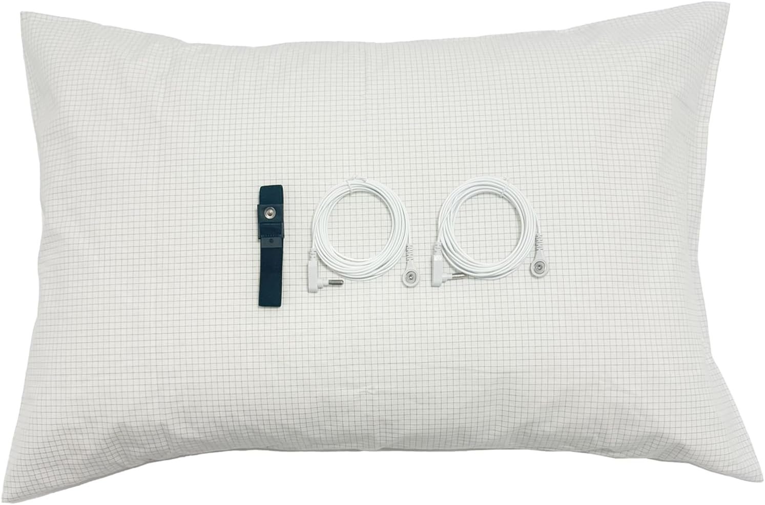 Upgraded 20% Silver Fiber Grounding Pillowcase, 80% Organic Cotton Grounded Bed Pillow Cover for Better Sleep Reduction Inflammation, Queen 20×30 Inch, White