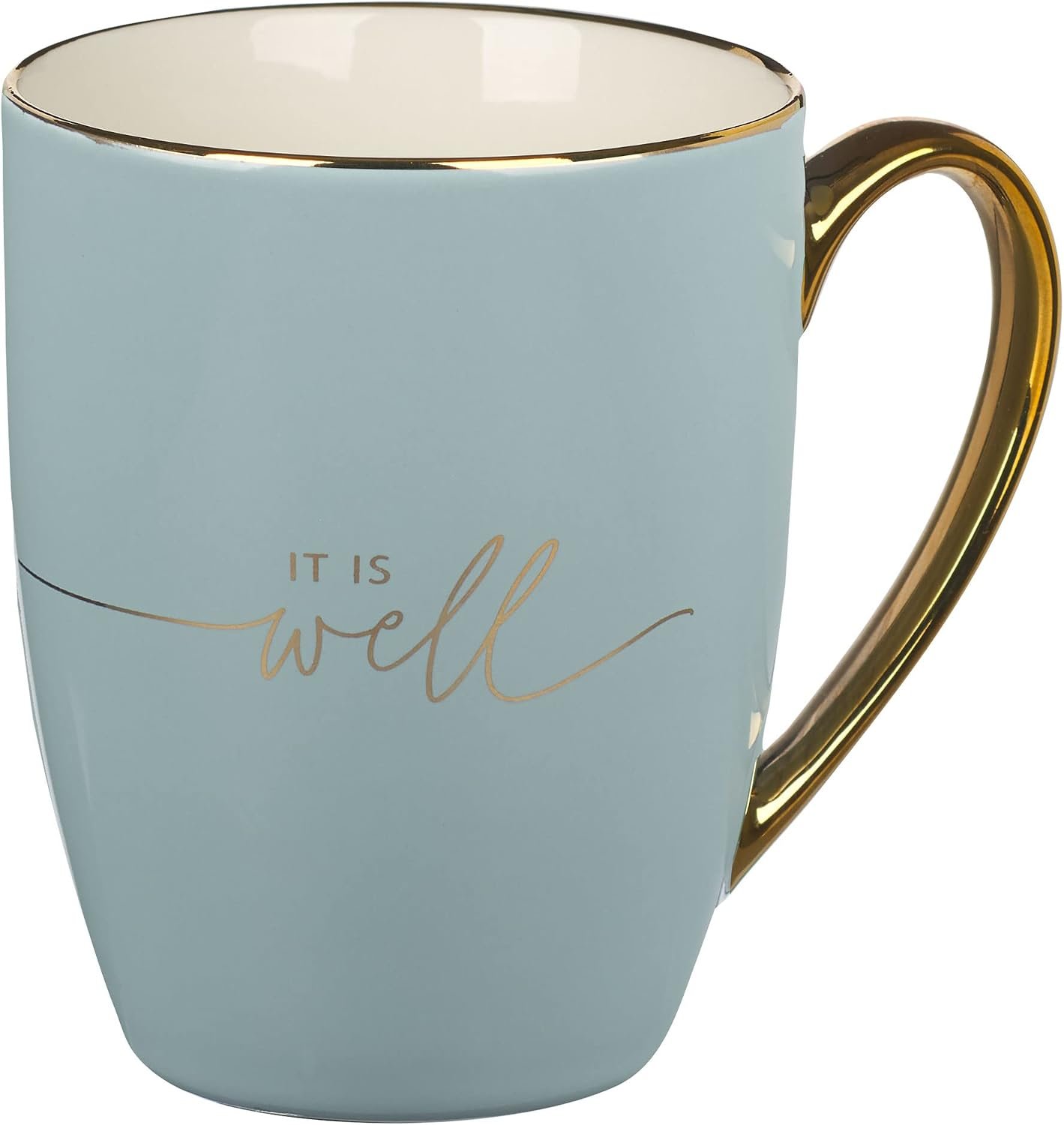 WITH LOVE Ceramic Coffee Mug: It Is Well with My Soul, Medium, 12oz | Gifts for Women, Christian Gifts, Novelty Coffee Mugs, Gift Box, Faith, Cute Mugs, Handwash Recommended, Gold Foil