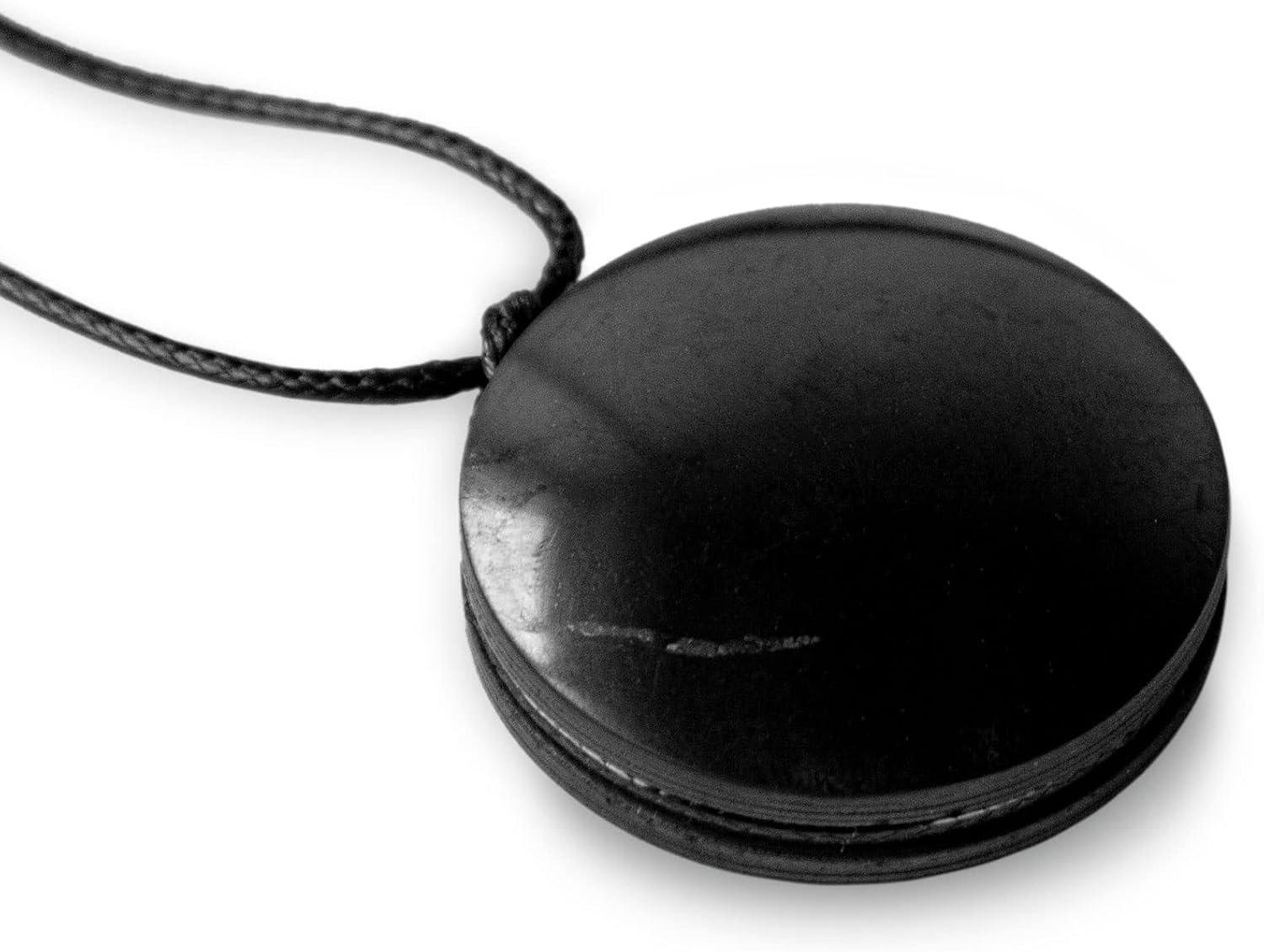 Karelian Heritage Authentic Shungite Stone Necklace – Round Shungite Pendant Amulet for Protection & Crystal Healing Meditation