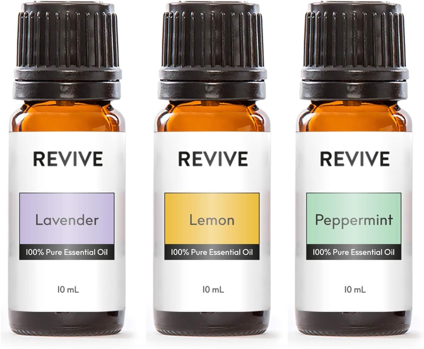 Top 3 Essential Oils Kit by Revive Essential Oils -100% Pure Therapeutic Grade, for Diffuser, Humidifier, Massage, Aromatherapy, Skin & Hair Care – Cruelty Free – Unrefined Oils with No Fillers