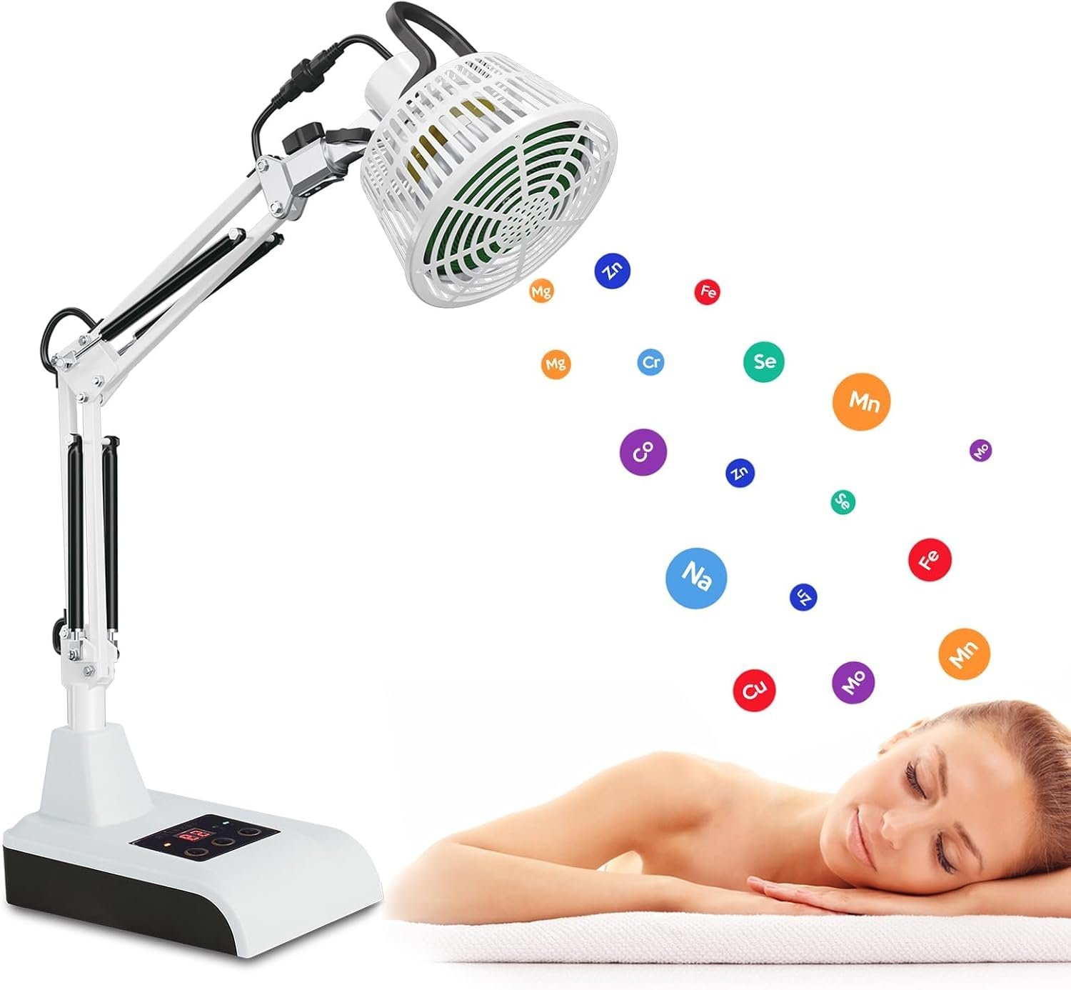 2-in-1 TDP Far Infrared Mineral Heat Lamp | Acupuncture Light Therapy Physiotherapy Desktop for Healing Body Arthritis Chronic Pain Relief, Sleep, Wound
