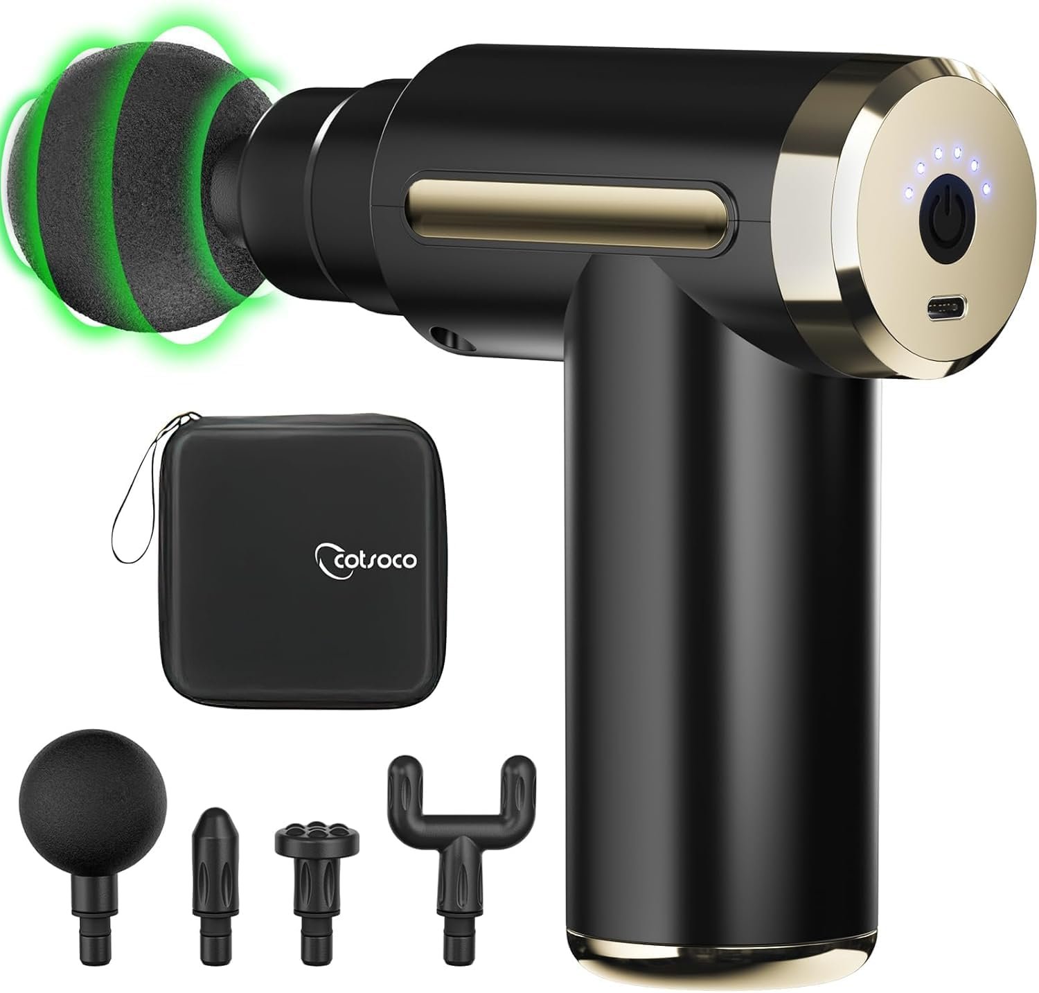 Jancane Mini Massage Gun, Deep Tissue Muscle Massager with 6 Speeds & 4 Heads, Super Quiet Handheld Percussion Massager for Pain Relief, Athletes, Office Workers & Parents, Portable Gift