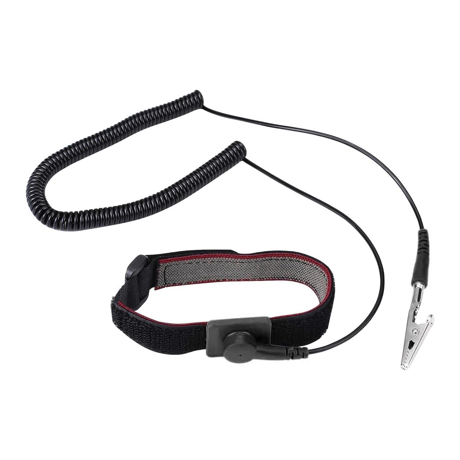 Anti Static Wrist Strap, 11″ Anti Static Wristband Grounding Bracelet with Alligator Clip and Extendable Long Cable, Fits Wrist Circumference 6″ to 8.5″. [Red]