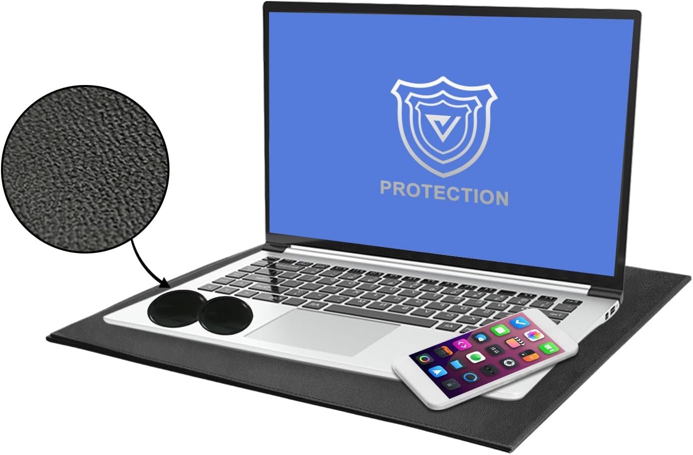 Laptop Pad Protection, Heat Shielding Laptop Pad EMI Blocker Lap Desk, Protector Portable Heat Blocker for Laptop, Tablets and Phones (12″-16″)