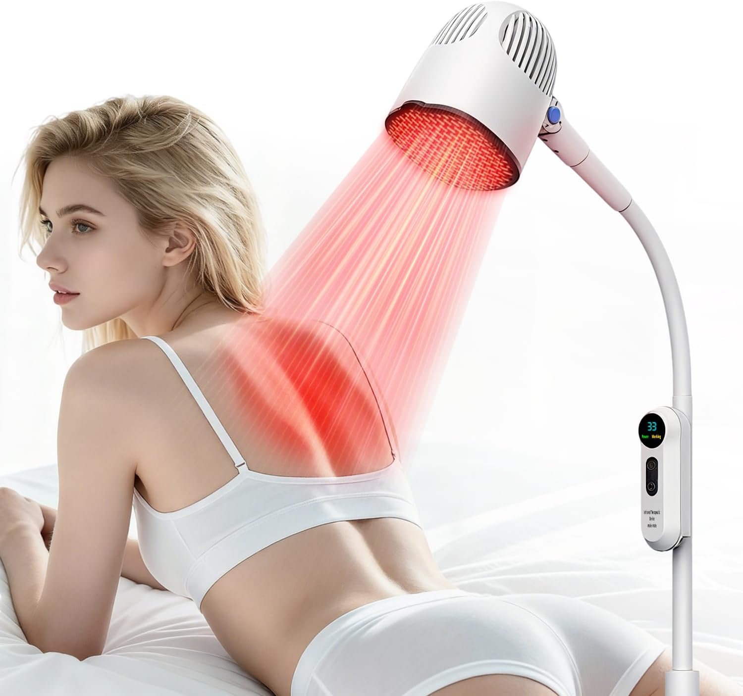 Infrared Red Light Therapy for Body, Featuring Integrated 750nm Red&1500nm Near&2500nm Mid-Infrared Heat Lamp Therapy for Pain Relief, Muscle Relaxation, Skin Smoothing, Suitable for Full-Body Use