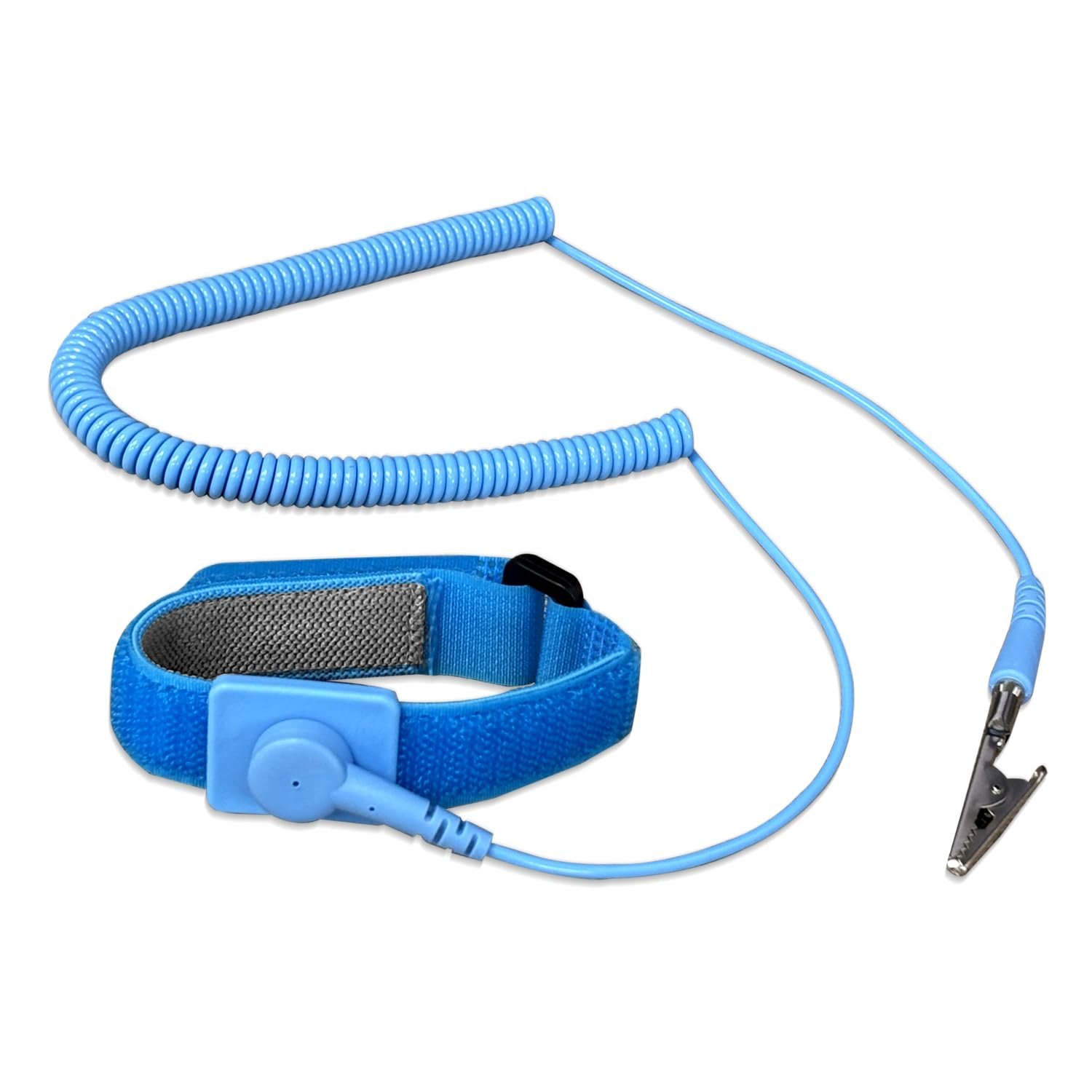 Anti Static Wrist Strap, 11″ Anti Static Wristband Grounding Bracelet with Alligator Clip and Extendable Long Cable, Fits Wrist Circumference 6″ to 8.5″. [Blue]