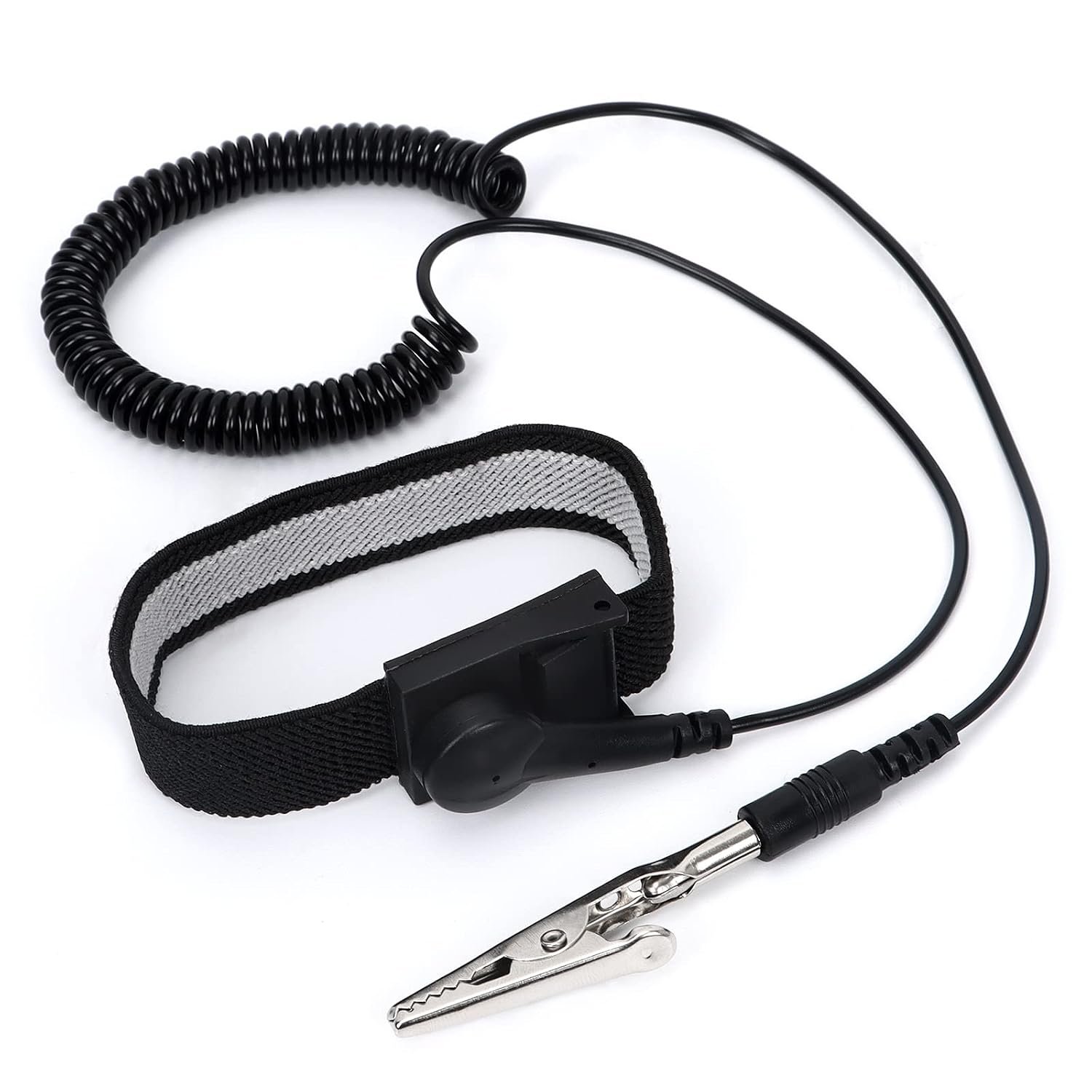 STREBITO Anti Static Wrist Strap, 11″ Antistatic Wrist Band Grounding Bracelet ESD Wrist Strap Adjustable wristband with Alligator Clip, Extra Long Cord for PC Computer Building Electronics Repair