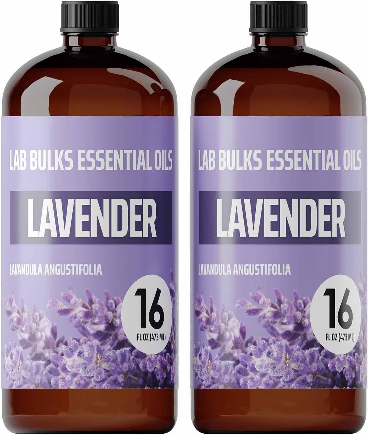 Lab Bulks Essential Oil Lavender 16 oz – 2 Pack | Premium Essential Oil for Diffusers, Aromatherapy, Candle & Soap Making, & Overall Home Scent Improvement
