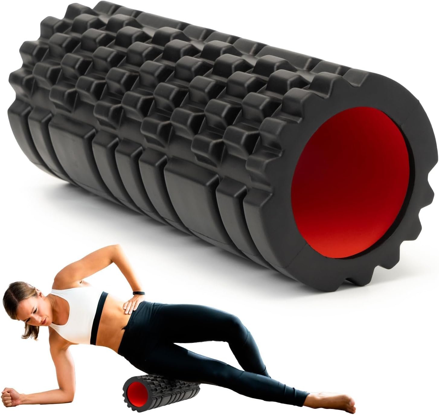 Krightlink Foam Roller for Deep Tissue Massager, 13″ High Density Exercise Patented Roller for Muscle Massage and Myofascial Trigger Point Release Back Roller for Fitness, Yoga and Pilates (Black)