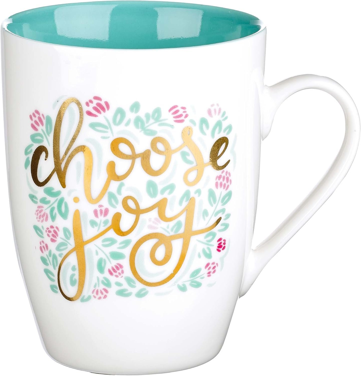 WITH LOVE Ceramic Coffee Mug: Choose Joy, Medium, 12oz | Gifts for Women, Mom Gifts, Mothers Day Gifts, Novelty Coffee Mugs, Gift Box, Joy, Cute Mugs, Floral, Handwash Recommended