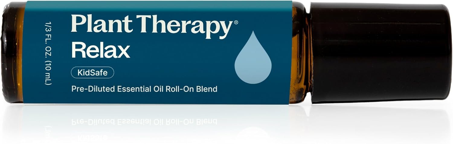 Plant Therapy Relax Essential Oil Blend Pre-Diluted Roll On 10 mL (1/3 oz) 100% Pure, Natural Aromatherapy for Stress Relief and Better Sleep