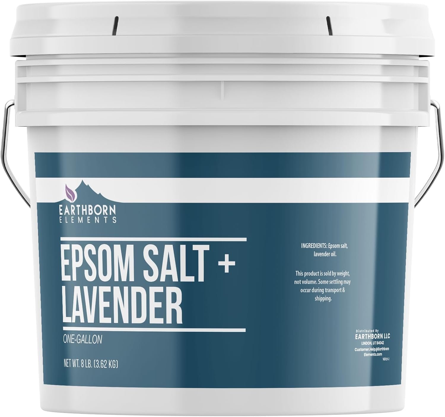 Earthborn Elements Lavender Epsom Salt, Infused with Essential Oil, Always Pure (1 Gallon)