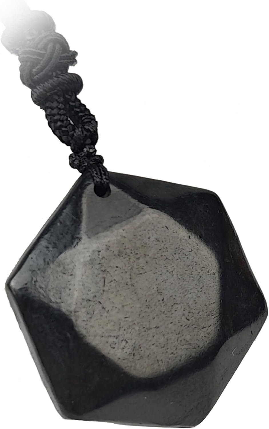 Shungite Crystal jewelry with rope natural hexagon black shungite crystal pendants