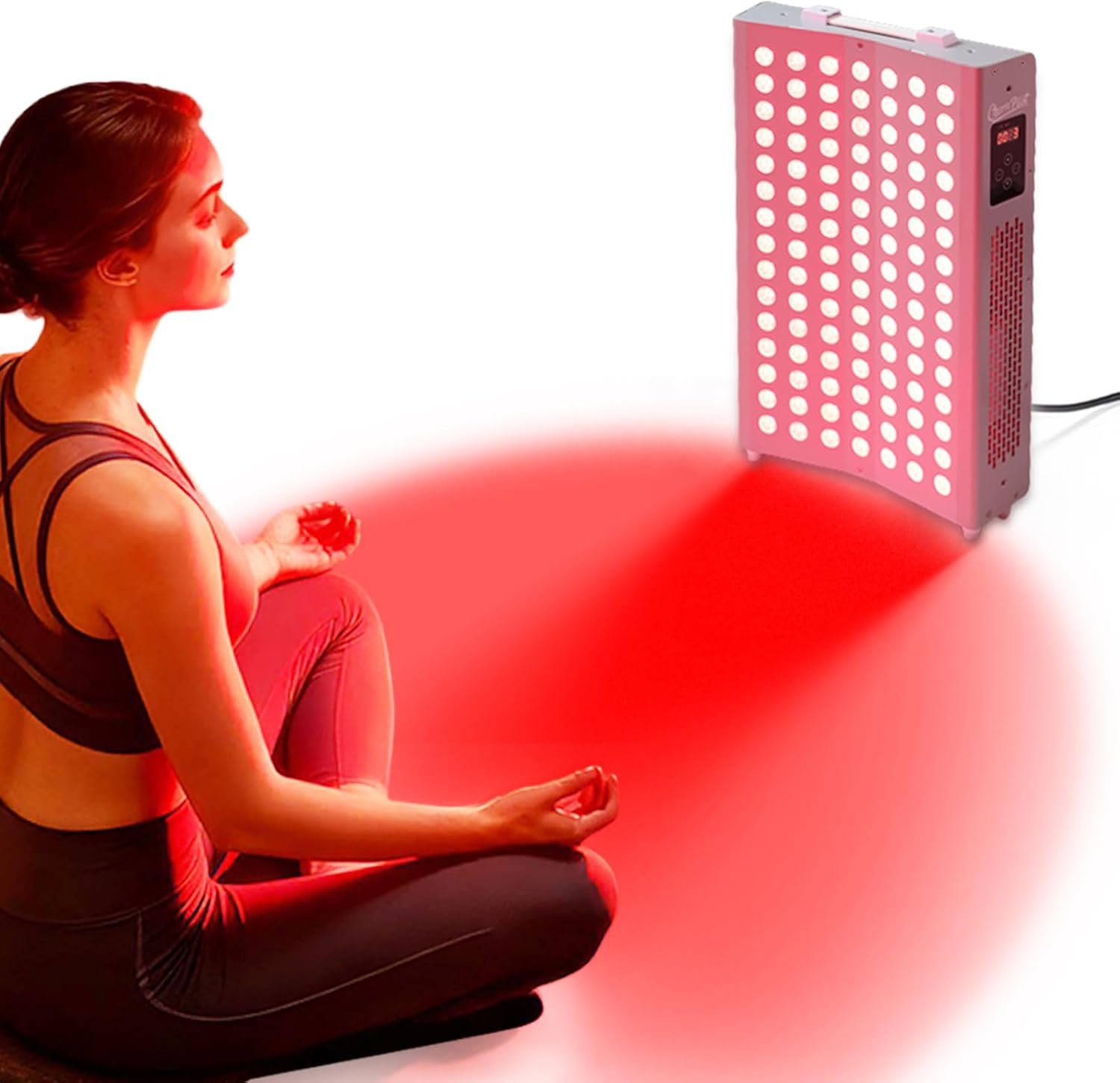 Curved Red Light Therapy Panel, 105 LEDs, 660nm Red & 850nm Near-Infrared (NIR), Switchable Modes, for Full-Body Use, Home Self-Care