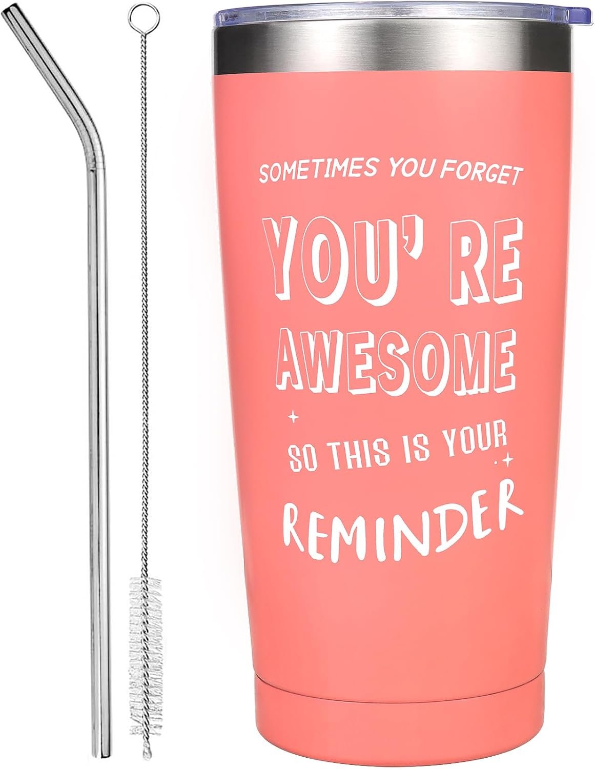 Inspirational Tumbler Gifts – 20oz You Are Awesome Coffee Cup Travel Mugs for Women Birthday Friendship