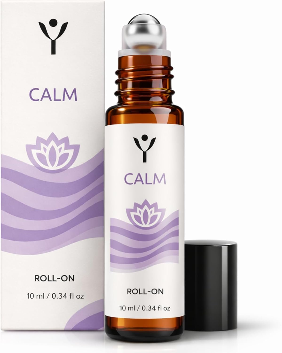 Calm Essential Oil Roll On – Stress Relief Aromatherapy Roller with Lavender, Bergamot & Ylang Ylang – Relax & Unwind Essential Oil Blend – 10 ml
