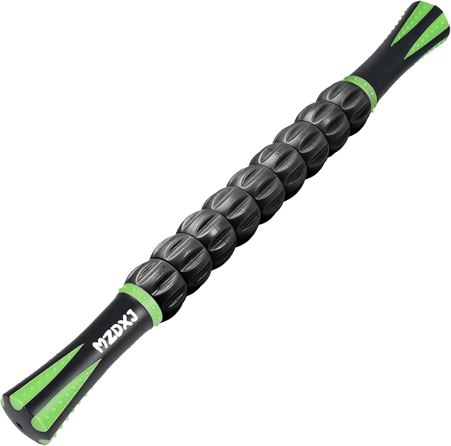 Muscle Roller Massage Roller Stick- Deep Tissue Fascia Blaster for Myofascial Pain Relief, Lymphatic Drainage & Body Sculpting, Handheld Physical Therapy & Recovery Tool (Green black-18 inch)