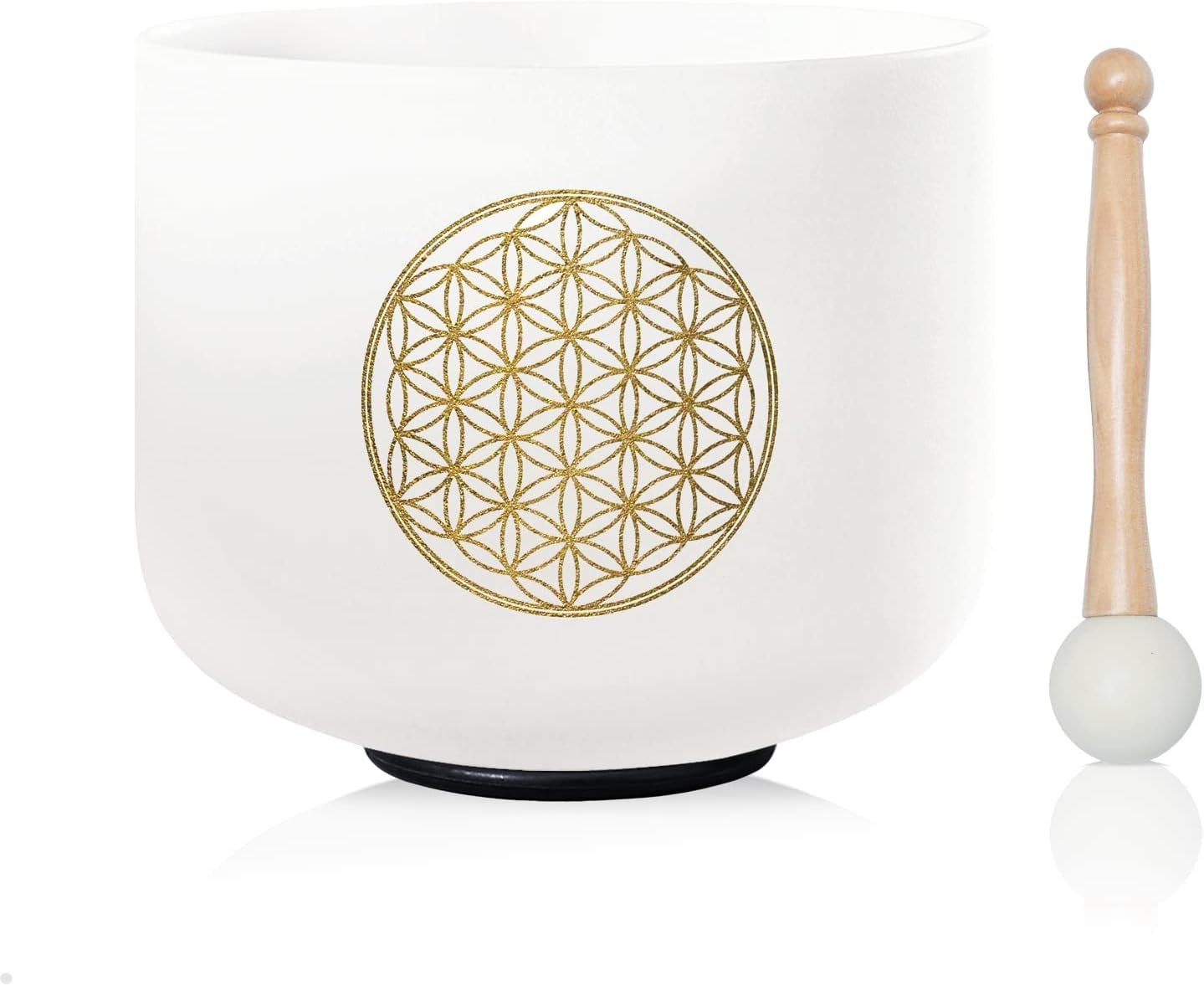 CVNC 528HZ C Note 8 Inch Flower Of Life Crystal Singing Bowl Meditation Sound Bath Sound Healing Chakra Singing Bowl