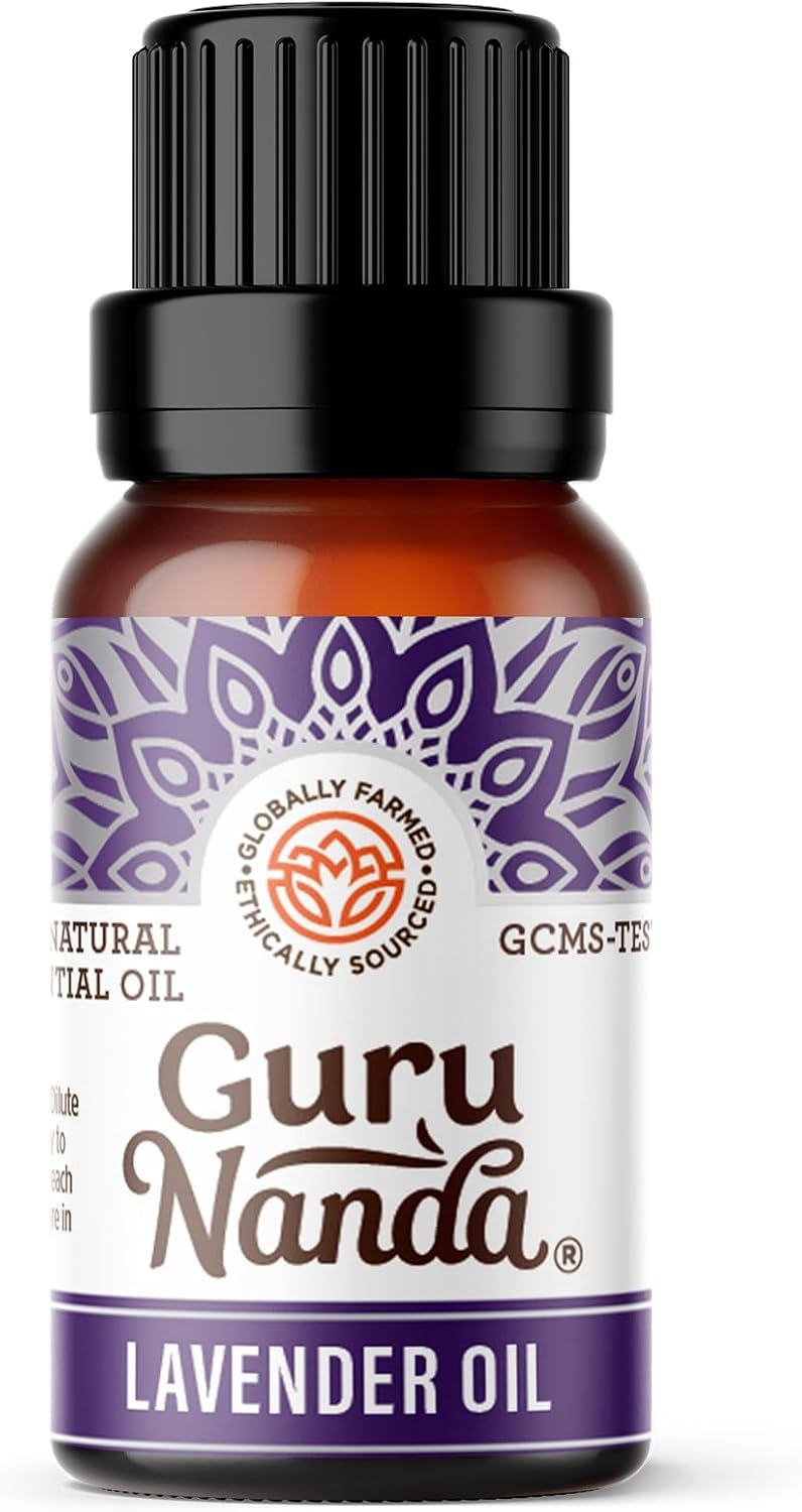 GuruNanda Lavender Essential Oil – 100% Pure, Natural and Undiluted Oil for Massage & DIY Recipes- Premium Diffuser Oil for Aromatherapy (Pack of 1-0.5 Fl Oz)
