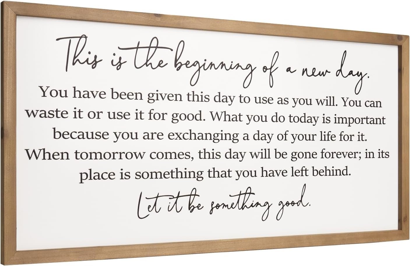 flangairy Motivational Wall Decor, 31.5×15.7 Inches Large Wooden Quote Wall Art Framed, Home Office School Inspirational Decoration