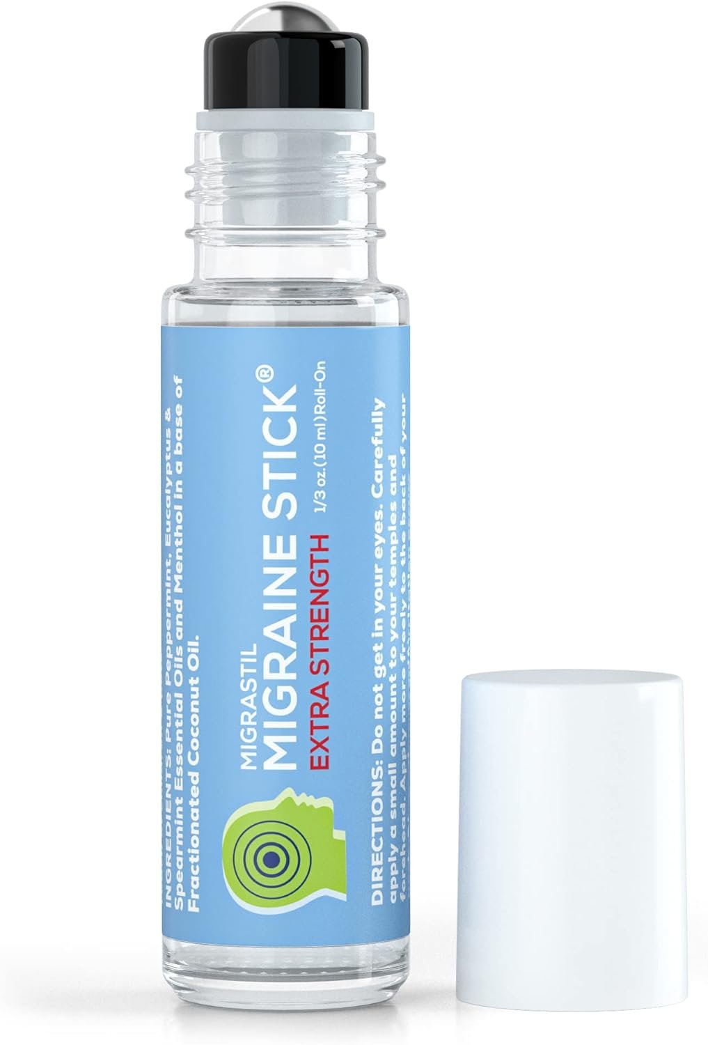 Basic Vigor Migrastil Extra Strength Migraine Stick Advanced Formula, Strong Aromatherapy Roll On Includes Menthol, Essential Oils, No Lavender, Made in The USA.